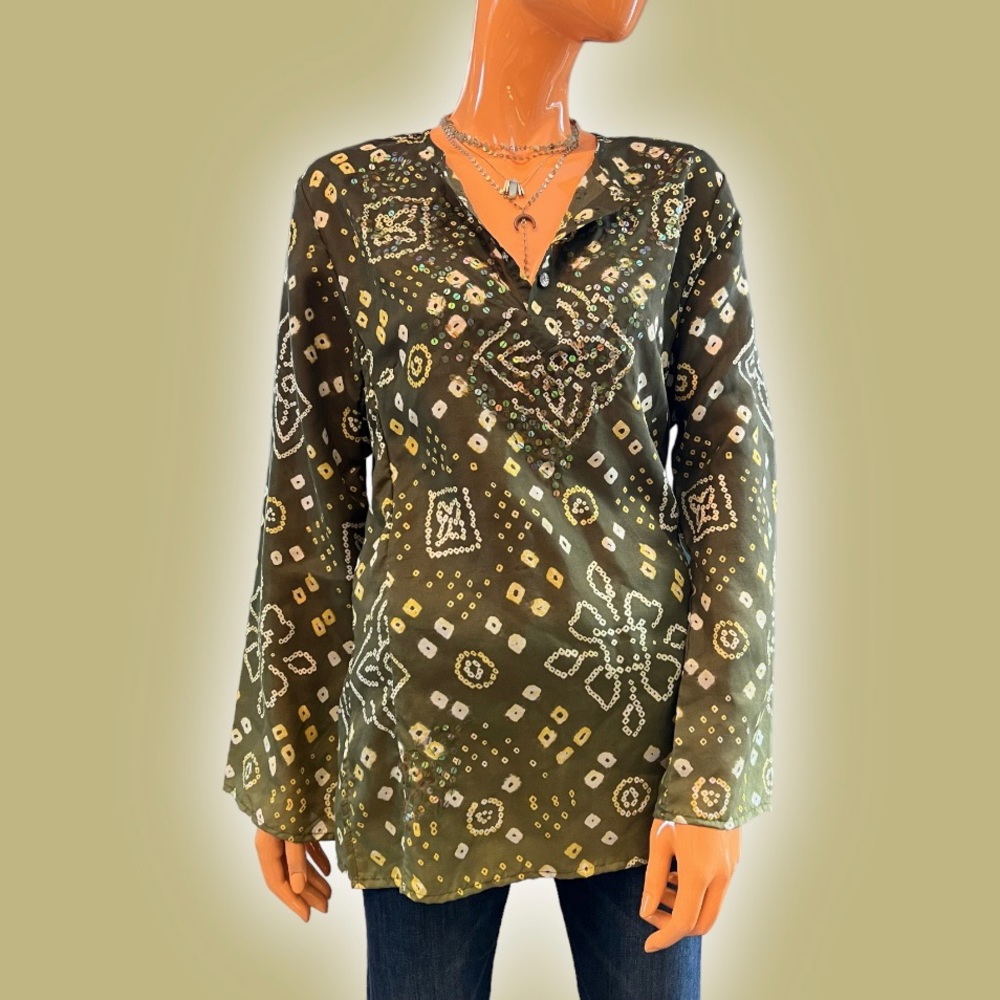 EDWARD Silk Sequin Tunic Blouse